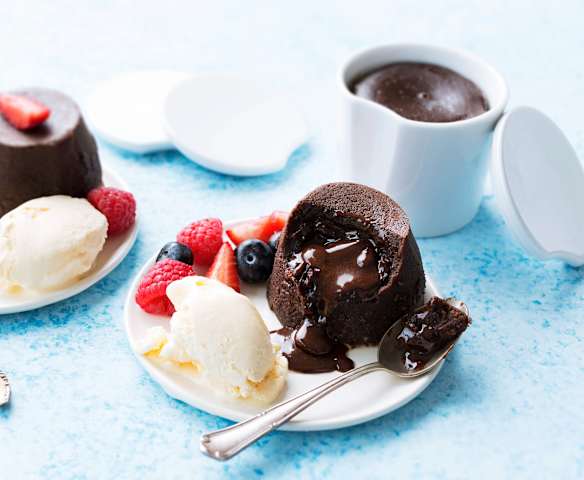 Volcán de chocolate al vapor