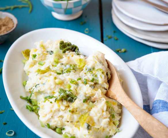 Brandade de chou vert aux deux poissons