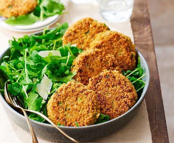 Galettes aux légumes râpés et au son d'avoine