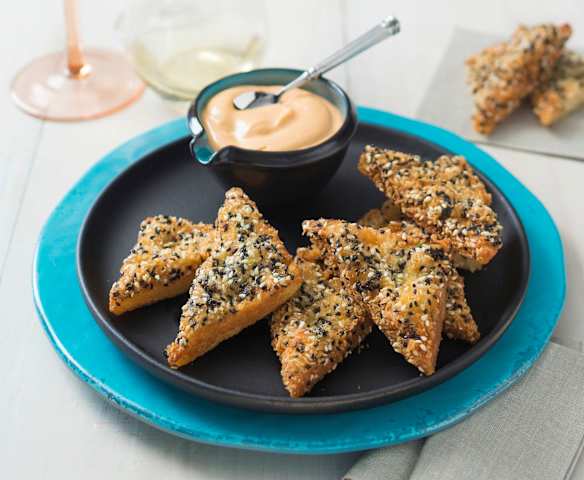 Prawn toast with Sriracha® and sesame mayonnaise