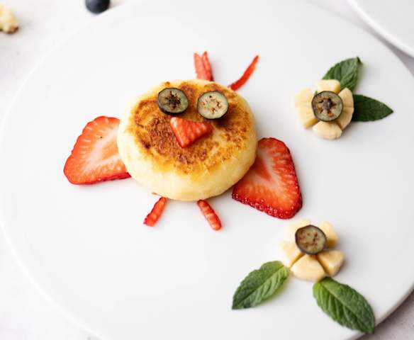 Tortitas de sémola con fruta