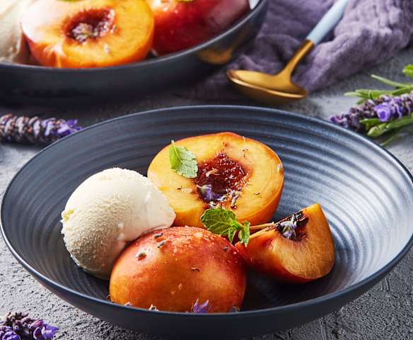 Duraznos con lavanda y miel Al vacío