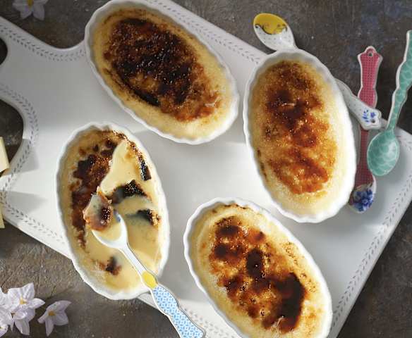 Crème brûlée de chocolate blanco