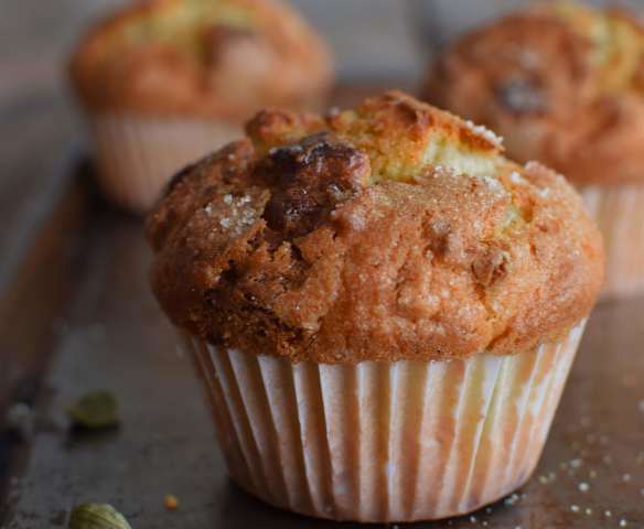 Muffins de chocolate blanco y cardamomo