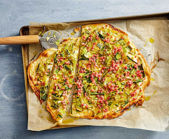 Tarte flambée aux poireaux Tarte flambée aux poireaux