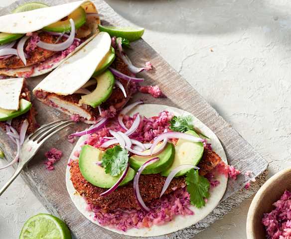 Tacos de pollo adobado Tacos de pollo adobado