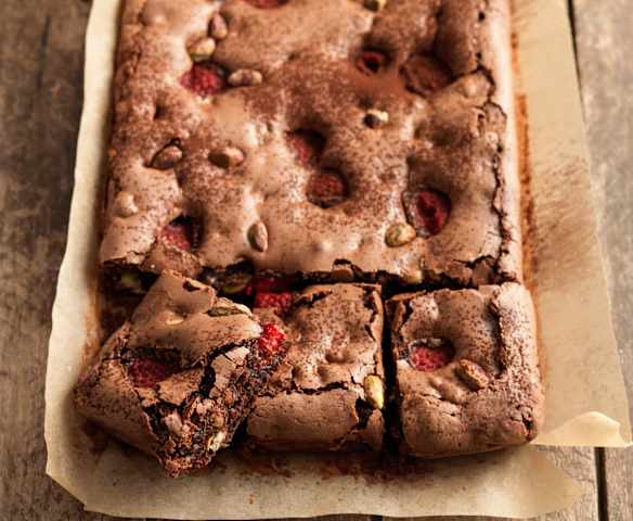 White Chocolate, Raspberry and Pistachio Brownies (Gluten Free)