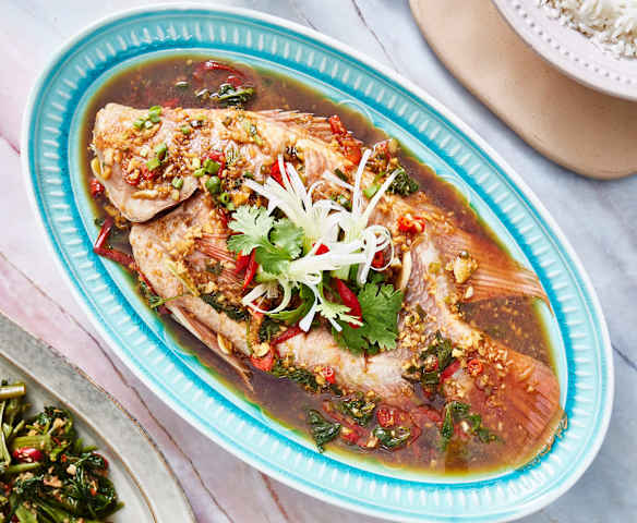 Ginger Coriander Steamed Fish