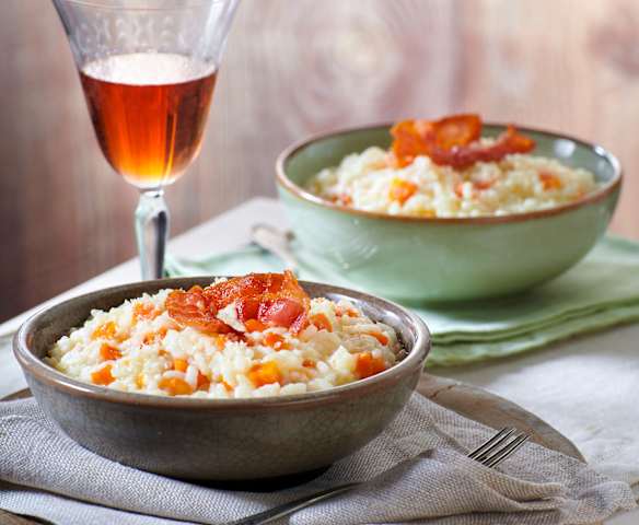 Risotto carote e bacon