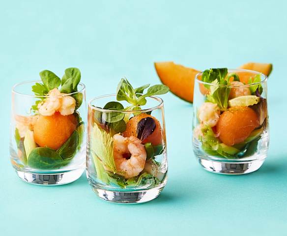 Insalata di  gamberi, sedano e melone