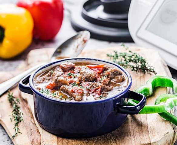 Mijoté de bœuf aux poivrons