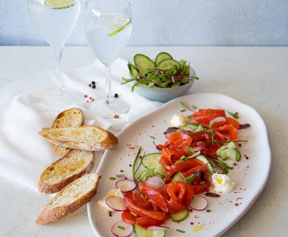 Gin-cured ocean trout salad