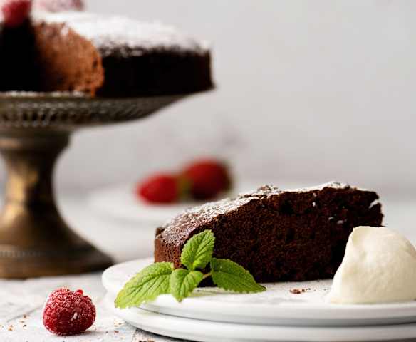 Bizcocho de chocolate de claras de huevo