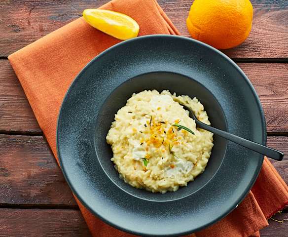 Risotto arancia, robiola e rosmarino