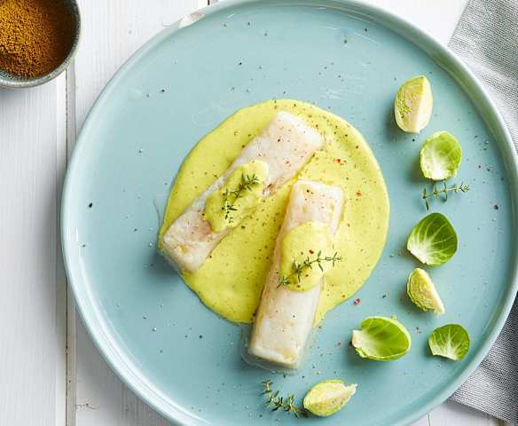 Merluzzo sottovuoto glassato al curry