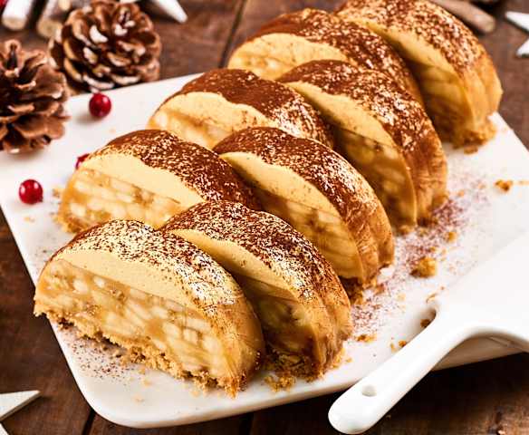 Bûche banane-cacahuète