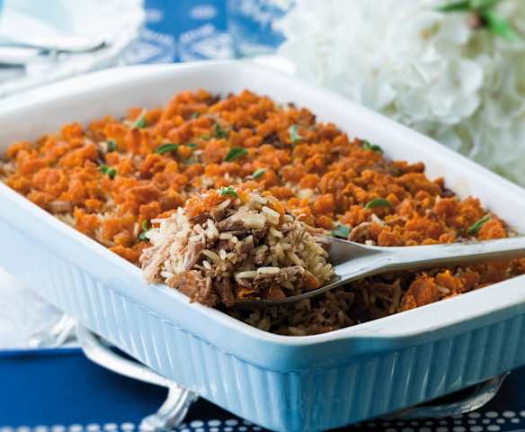 Arroz de "pato" fingido com farinheira