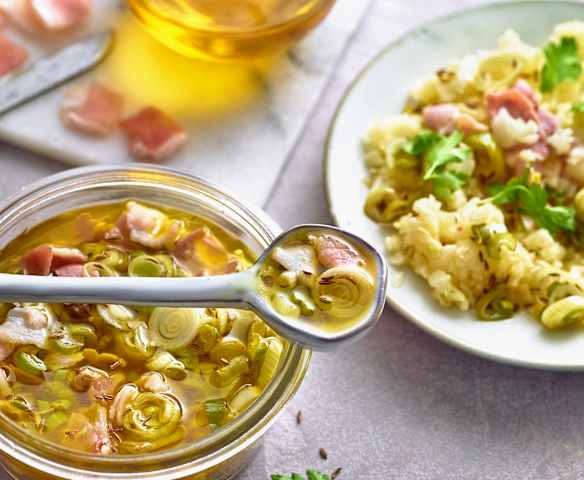 Bacon-Kümmel-Dressing zu Kohlsalaten