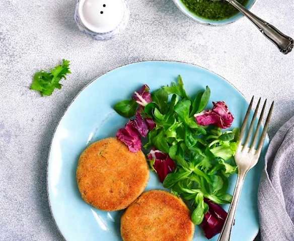 Hamburguesas de soja con pesto de menta fresca