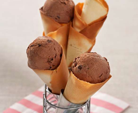 Helado de chocolate y pasas al brandy