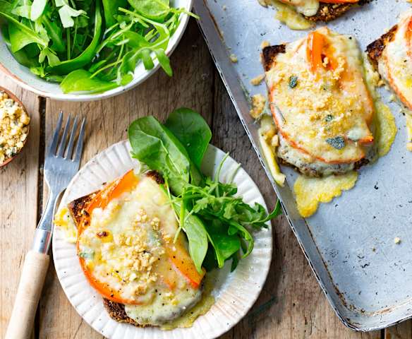Tartines au potimarron et fromage à raclette
