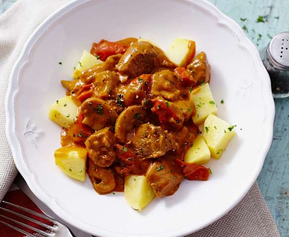 Rindfleisch Stroganoff mit Kartoffeln