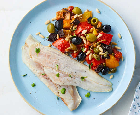 Filetti di pesce persico con caponata (Bimby Friend)