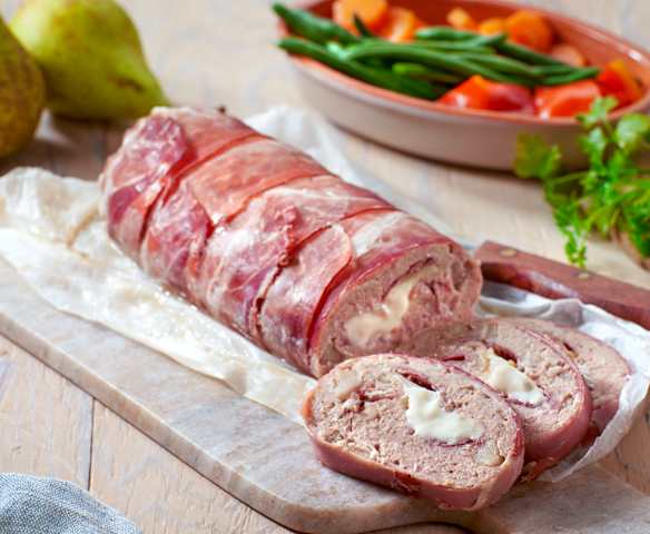 Polpettone allo speck con pere e vellutata di zucca (TM6)