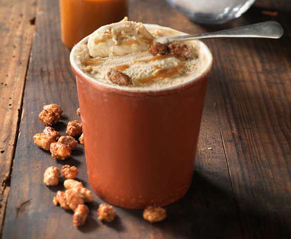 Crème Fraîche Ice Cream with Salted Caramel