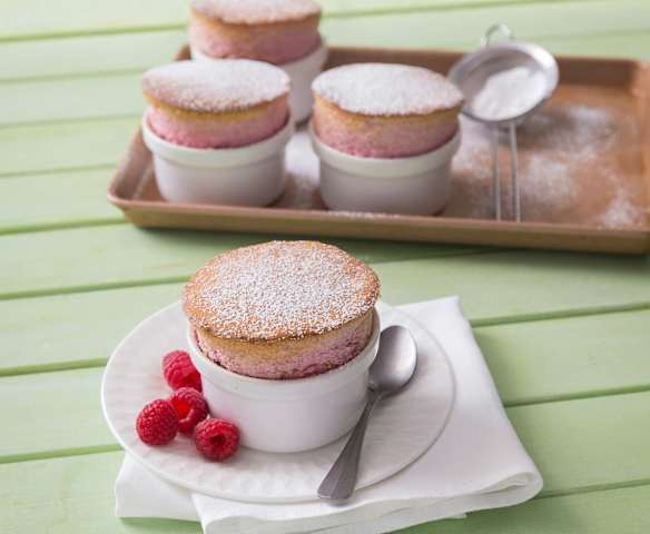 Raspberry soufflés