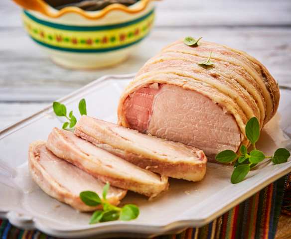 Solomillo de cerdo con tocino