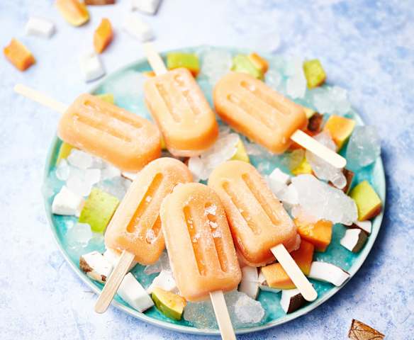 Polos de papaya y coco Polos de papaya y coco