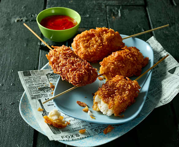 Crispy Halloumi Corn Dogs