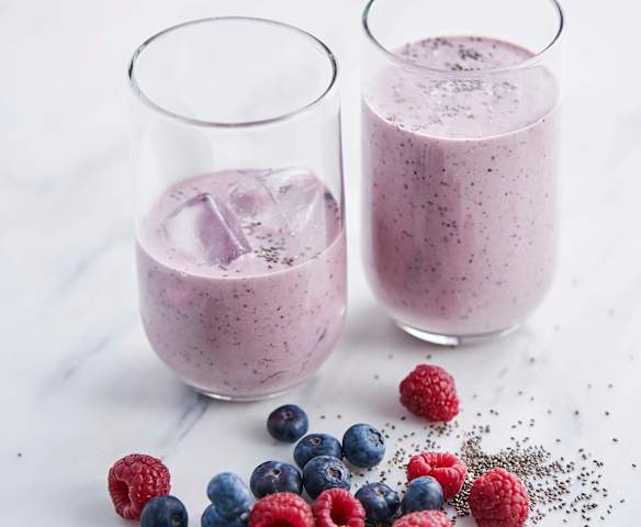 Batido de frutos vermelhos e aveia