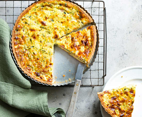 Quiche jambon, courgette, menthe, ricotta