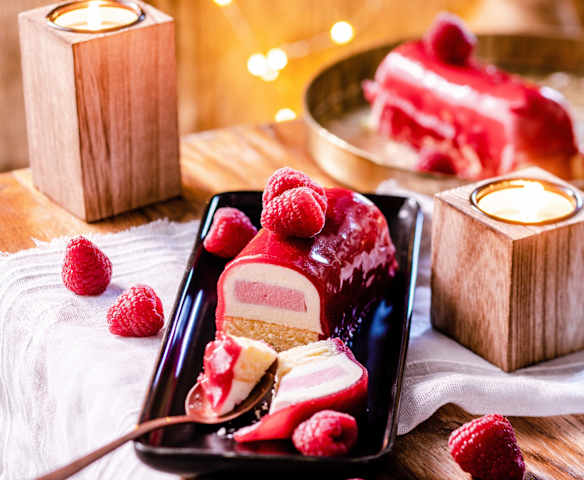 Bûchette framboise et chocolat blanc