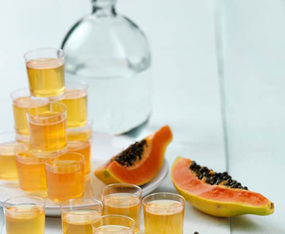 Jelly shots de papaia