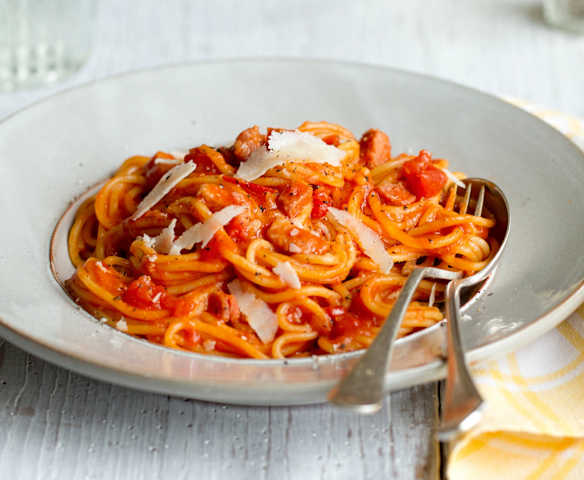 Spaghetti al sugo di pancetta