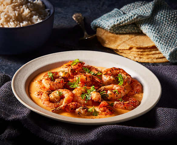 Camarones cremosos a la diabla