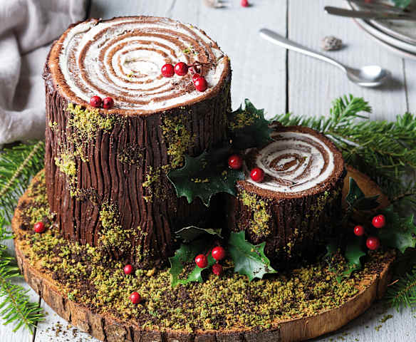 Tronco navideño de chocolate