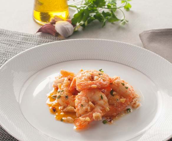 Langostinos con ajo y limón