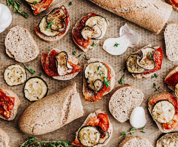 Tartines aux légumes grillés