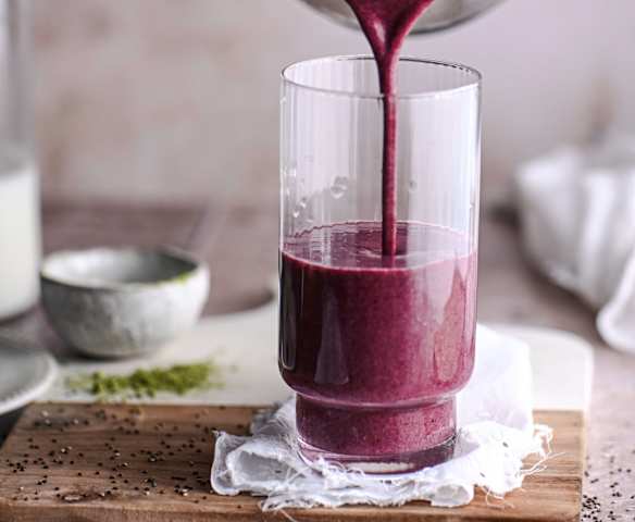 Smoothie mirtilli e té matcha
