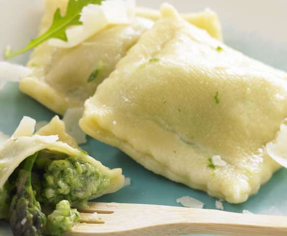 Ravioli asperge-roquette