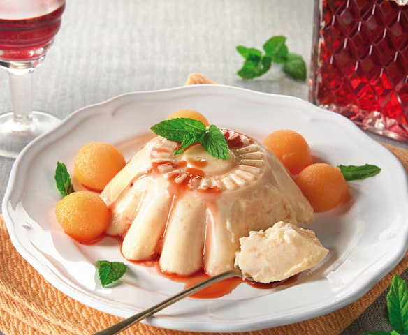 Bavarese al melone aromatizzata al Porto