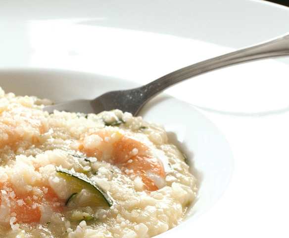 Cuketové rizoto s krevetami