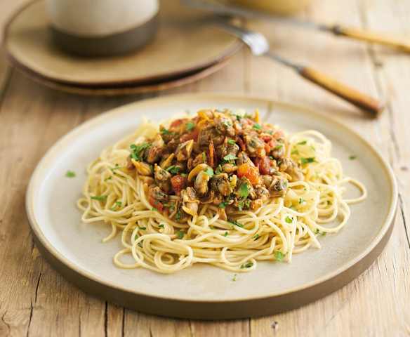 Esparguete com berbigão