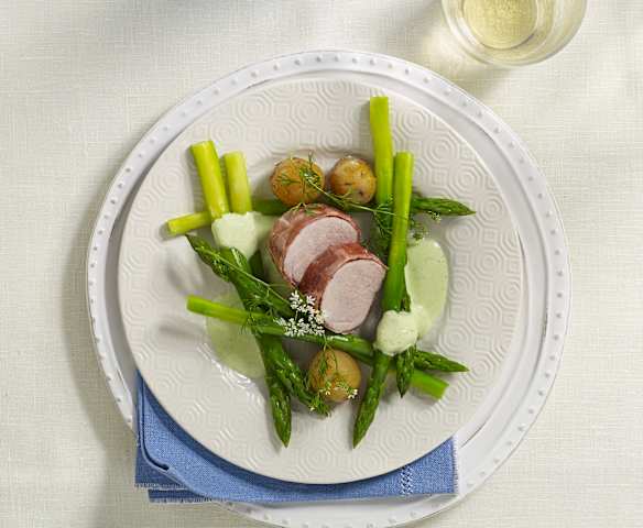 Schweinslungenbraten mit Spargel Schweinslungenbraten mit Spargel