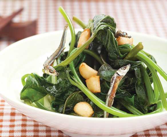 地瓜葉炒丁香魚