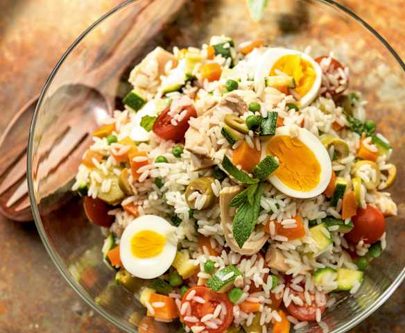 Rice Salad with Eggs and Tuna Fish